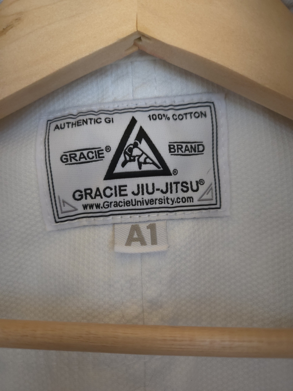 Gracie Jiu-Jitsu Authentic Cotton White Training Gi Top And Pants A1 - Picture 10 of 11